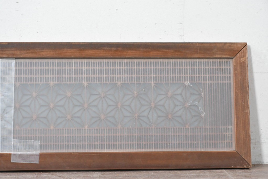 アンティーク建具　昭和初期　片面ガラス　繊細な組子細工が美しい欄間1枚　(R-087550)