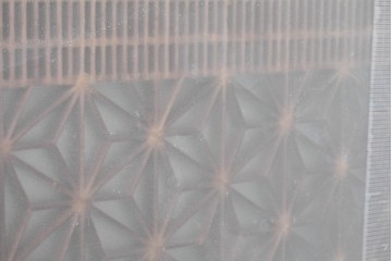 アンティーク建具　昭和初期　片面ガラス　繊細な組子細工が美しい欄間1枚　(R-087550)