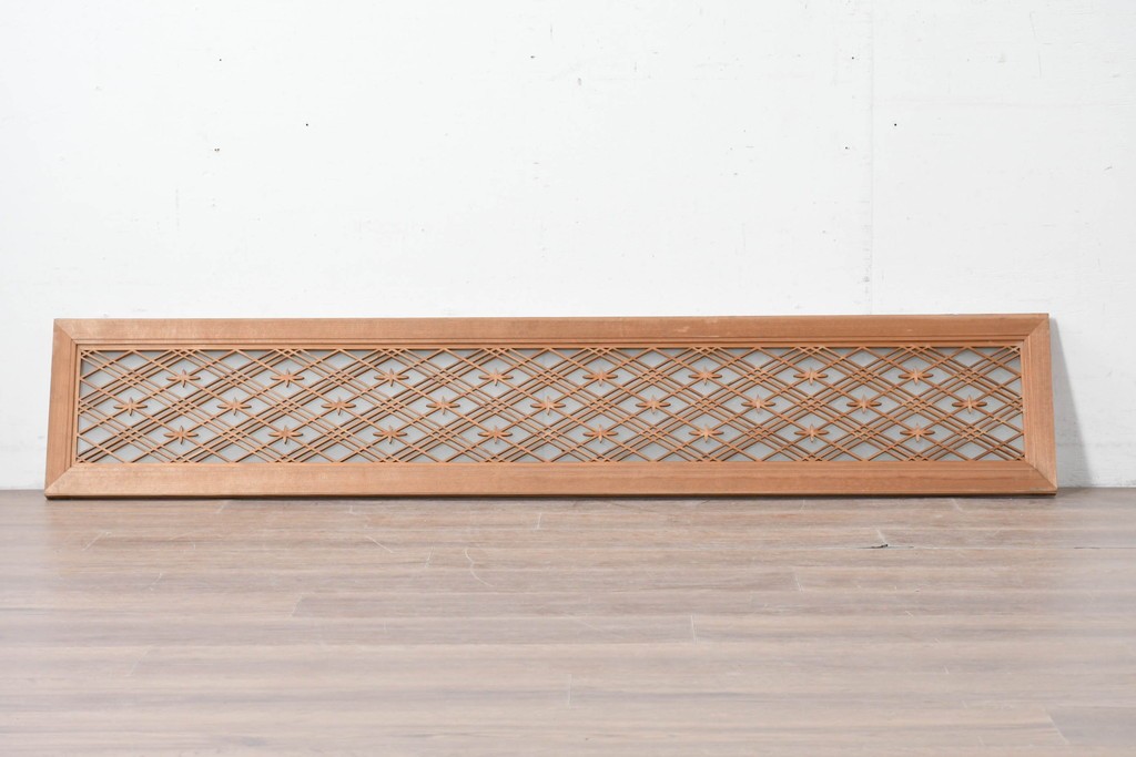 ヴィンテージ建具　昭和中期　片面ガラス　精緻な組子細工と意匠が美しい欄間1枚　(R-087551)