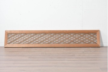 ヴィンテージ建具　昭和中期　片面ガラス　精緻な組子細工と意匠が美しい欄間1枚　(R-087551)