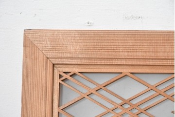 ヴィンテージ建具　昭和中期　片面ガラス　精緻な組子細工と意匠が美しい欄間1枚　(R-087551)
