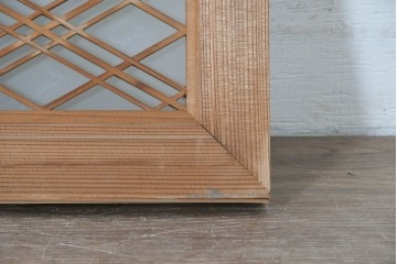 ヴィンテージ建具　昭和中期　片面ガラス　精緻な組子細工と意匠が美しい欄間1枚　(R-087551)