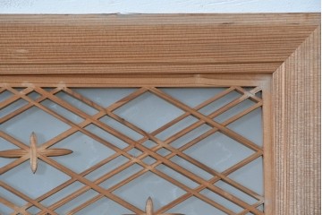 ヴィンテージ建具　昭和中期　片面ガラス　精緻な組子細工と意匠が美しい欄間1枚　(R-087551)