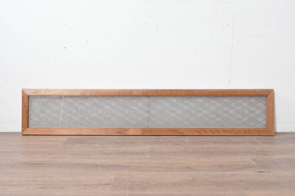ヴィンテージ建具　昭和中期　片面ガラス　精緻な組子細工と意匠が美しい欄間1枚　(R-087551)