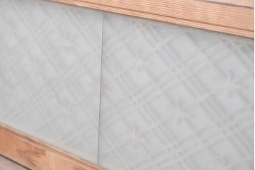 ヴィンテージ建具　昭和中期　片面ガラス　精緻な組子細工と意匠が美しい欄間1枚　(R-087551)