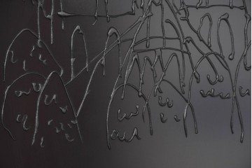 現代アート　在銘　R.Akiyama(秋山亮太)作　クラシカルなパリの街並みを描いた特大ガラスパネルアート　(R-087552)