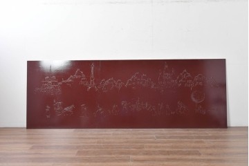 現代アート　在銘　R.Akiyama(秋山亮太)作　クラシカルなパリの街並みを描いた特大ガラスパネルアート　(R-087552)