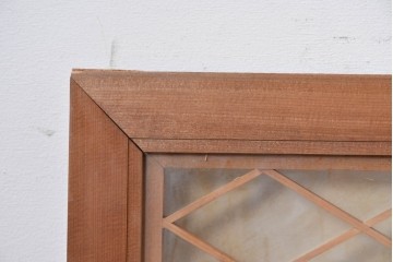 ヴィンテージ建具　昭和中期　両面ガラス　麻の葉模様の組子が美しい欄間1枚　(R-087553)
