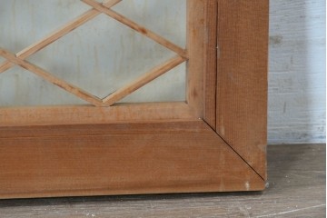 ヴィンテージ建具　昭和中期　両面ガラス　麻の葉模様の組子が美しい欄間1枚　(R-087553)