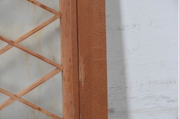 ヴィンテージ建具　昭和中期　両面ガラス　麻の葉模様の組子が美しい欄間1枚　(R-087553)