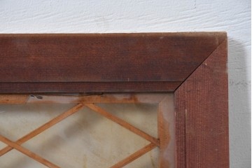 ヴィンテージ建具　昭和中期　両面ガラス　麻の葉模様の組子が美しい欄間1枚　(R-087553)