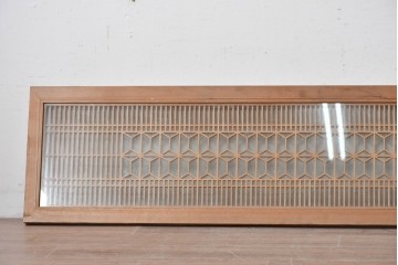 ヴィンテージ建具　昭和中期　両面ガラス　上品な組子細工が魅力の欄間1枚　(R-087554)