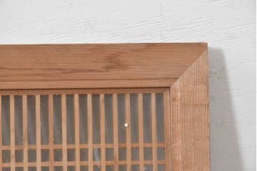 ヴィンテージ建具　昭和中期　両面ガラス　上品な組子細工が魅力の欄間1枚　(R-087554)