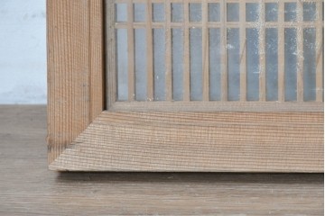 ヴィンテージ建具　昭和中期　両面ガラス　上品な組子細工が魅力の欄間1枚　(R-087554)