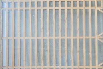 ヴィンテージ建具　昭和中期　両面ガラス　上品な組子細工が魅力の欄間1枚　(R-087554)