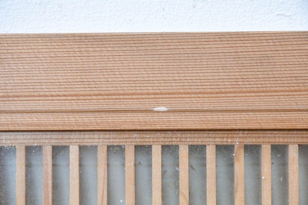 ヴィンテージ建具　昭和中期　両面ガラス　上品な組子細工が魅力の欄間1枚　(R-087554)