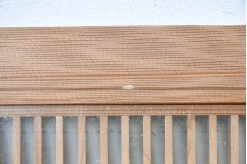 ヴィンテージ建具　昭和中期　両面ガラス　上品な組子細工が魅力の欄間1枚　(R-087554)