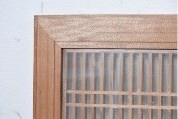 ヴィンテージ建具　昭和中期　両面ガラス　上品な組子細工が魅力の欄間1枚　(R-087554)