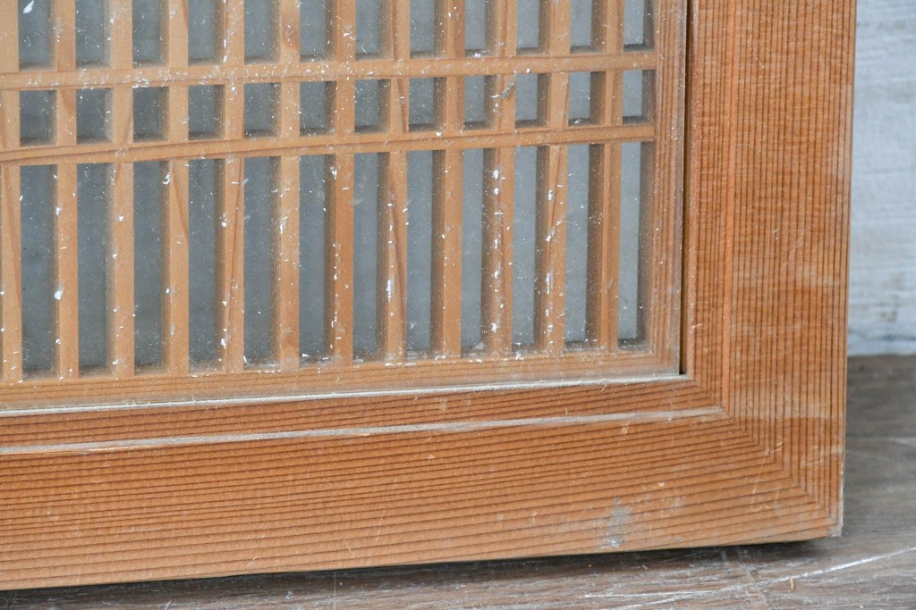 ヴィンテージ建具　昭和中期　両面ガラス　上品な組子細工が魅力の欄間1枚　(R-087554)