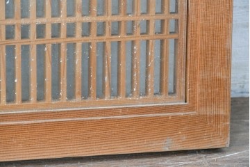 ヴィンテージ建具　昭和中期　両面ガラス　上品な組子細工が魅力の欄間1枚　(R-087554)
