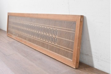 ヴィンテージ建具　昭和中期　両面ガラス　上品な組子細工が魅力の欄間1枚　(R-087554)