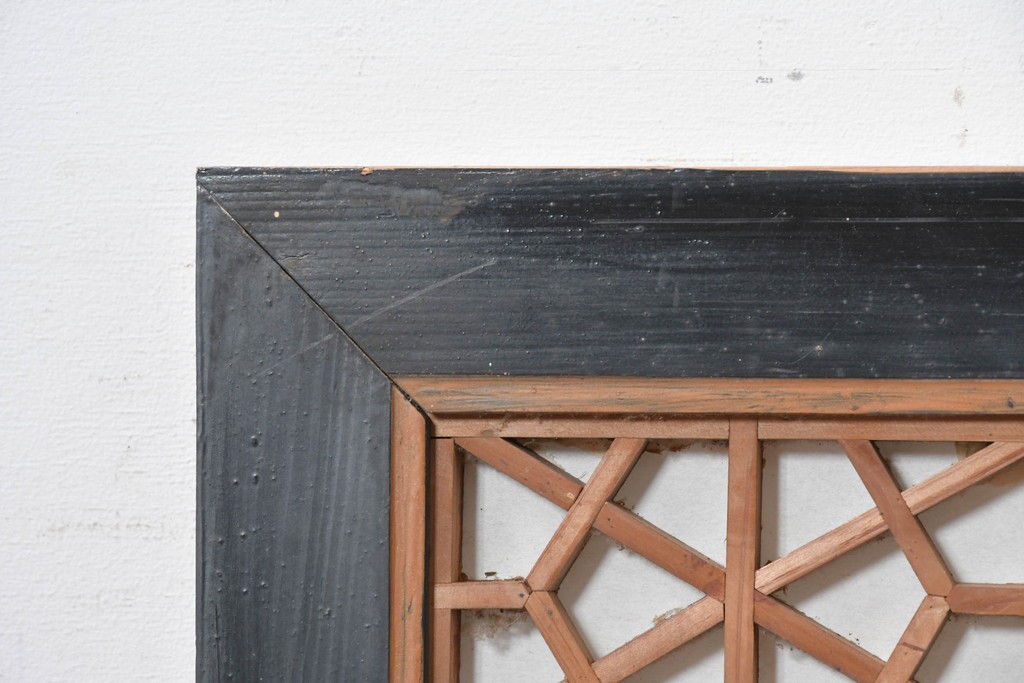 アンティーク建具　昭和初期　大小の組子細工が美しく連なる障子欄間1枚　(R-087555)