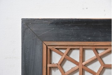 アンティーク建具　昭和初期　大小の組子細工が美しく連なる障子欄間1枚　(R-087555)