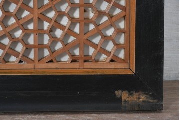 アンティーク建具　昭和初期　大小の組子細工が美しく連なる障子欄間1枚　(R-087555)