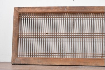 アンティーク建具　大正から昭和初期　繊細な縦桟が整然と並ぶ筬欄間1枚　(R-087556)