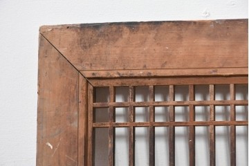アンティーク建具　大正から昭和初期　繊細な縦桟が整然と並ぶ筬欄間1枚　(R-087556)