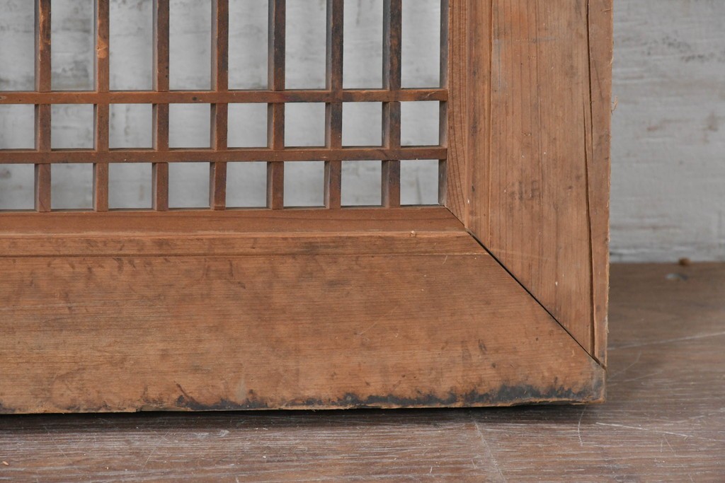 アンティーク建具　大正から昭和初期　繊細な縦桟が整然と並ぶ筬欄間1枚　(R-087556)