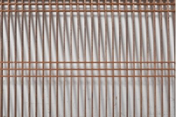 アンティーク建具　大正から昭和初期　繊細な縦桟が整然と並ぶ筬欄間1枚　(R-087556)