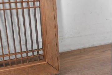 アンティーク建具　大正から昭和初期　繊細な縦桟が整然と並ぶ筬欄間1枚　(R-087556)
