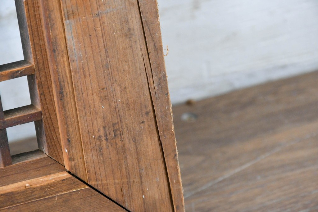 アンティーク建具　大正から昭和初期　繊細な縦桟が整然と並ぶ筬欄間1枚　(R-087556)