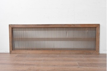 アンティーク建具　大正から昭和初期　繊細な縦桟が整然と並ぶ筬欄間1枚　(R-087556)