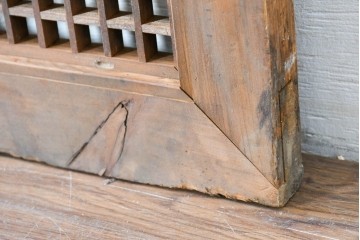 アンティーク建具　大正から昭和初期　繊細な縦桟が整然と並ぶ筬欄間1枚　(R-087556)