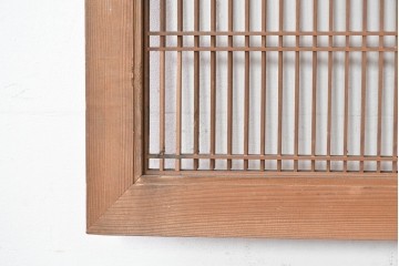 アンティーク建具　大正から昭和初期　繊細な縦桟が整然と並ぶ筬欄間2枚セット　(R-087557)