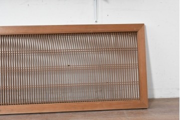 アンティーク建具　大正から昭和初期　繊細な縦桟が整然と並ぶ筬欄間2枚セット　(R-087557)