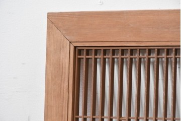アンティーク建具　大正から昭和初期　繊細な縦桟が整然と並ぶ筬欄間2枚セット　(R-087557)