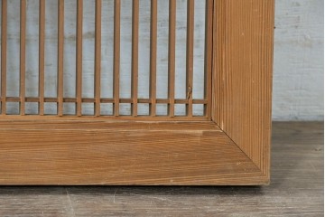 アンティーク建具　大正から昭和初期　繊細な縦桟が整然と並ぶ筬欄間2枚セット　(R-087557)