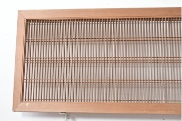 アンティーク建具　大正から昭和初期　繊細な縦桟が整然と並ぶ筬欄間2枚セット　(R-087557)