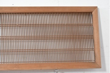 アンティーク建具　大正から昭和初期　繊細な縦桟が整然と並ぶ筬欄間2枚セット　(R-087557)