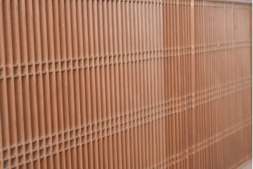 アンティーク建具　大正から昭和初期　繊細な縦桟が整然と並ぶ筬欄間2枚セット　(R-087557)