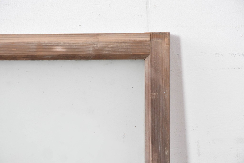 ヴィンテージ建具　昭和中期　シンプルなデザインで取り入れやすい明り取り2枚セット　(R-087560)