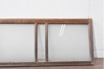 ヴィンテージ建具　昭和中期　シンプルなデザインで取り入れやすい明り取り2枚セット　(R-087560)