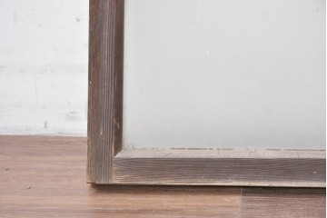 ヴィンテージ建具　昭和中期　シンプルなデザインで取り入れやすい明り取り2枚セット　(R-087560)