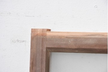 ヴィンテージ建具　昭和中期　シンプルなデザインで取り入れやすい明り取り2枚セット　(R-087560)