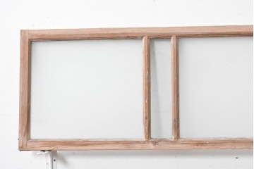 ヴィンテージ建具　昭和中期　シンプルなデザインで取り入れやすい明り取り2枚セット　(R-087560)