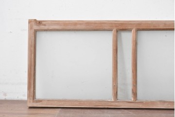 ヴィンテージ建具　昭和中期　シンプルなデザインで取り入れやすい明り取り2枚セット　(R-087560)