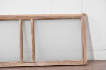 ヴィンテージ建具　昭和中期　シンプルなデザインで取り入れやすい明り取り2枚セット　(R-087560)